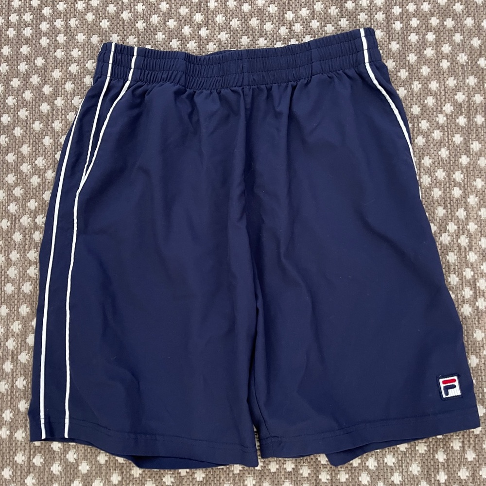 FILA Men’s Pickleball Shorts Soft Poly Inside Drawcord Front Pockets 8” inseam